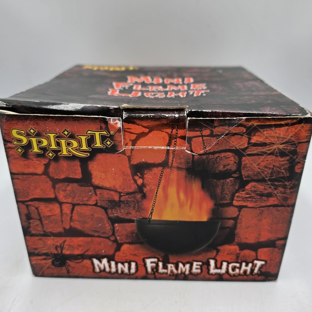Spirit Halloween Mini Hanging Flame Light Black Cauldron Realistic Flames In Box